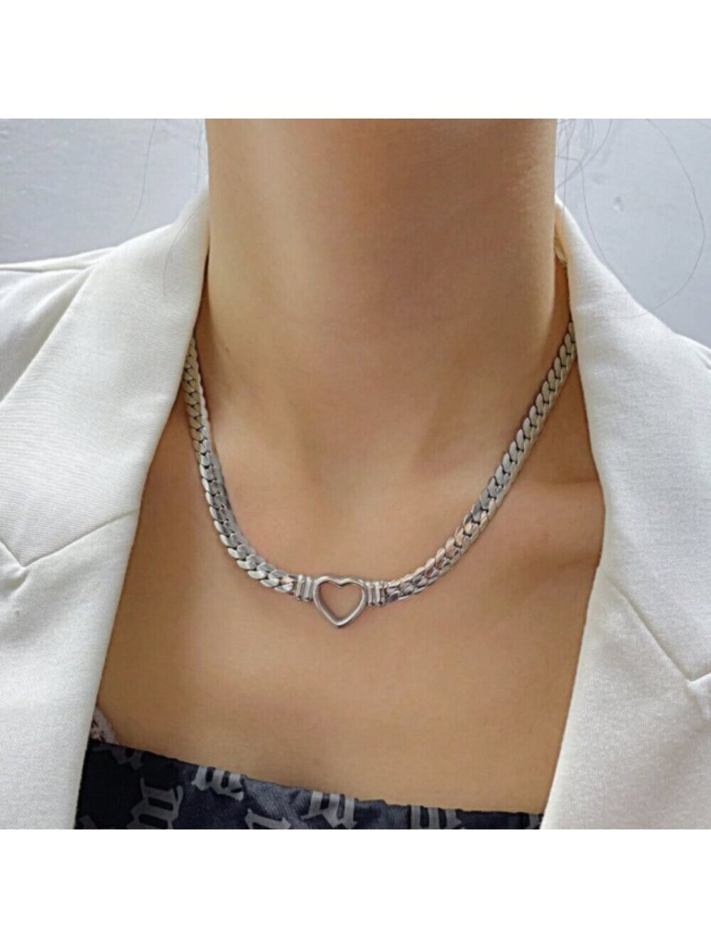 Heart Link Necklace & Bracelet Set | Sterling Silver 925
